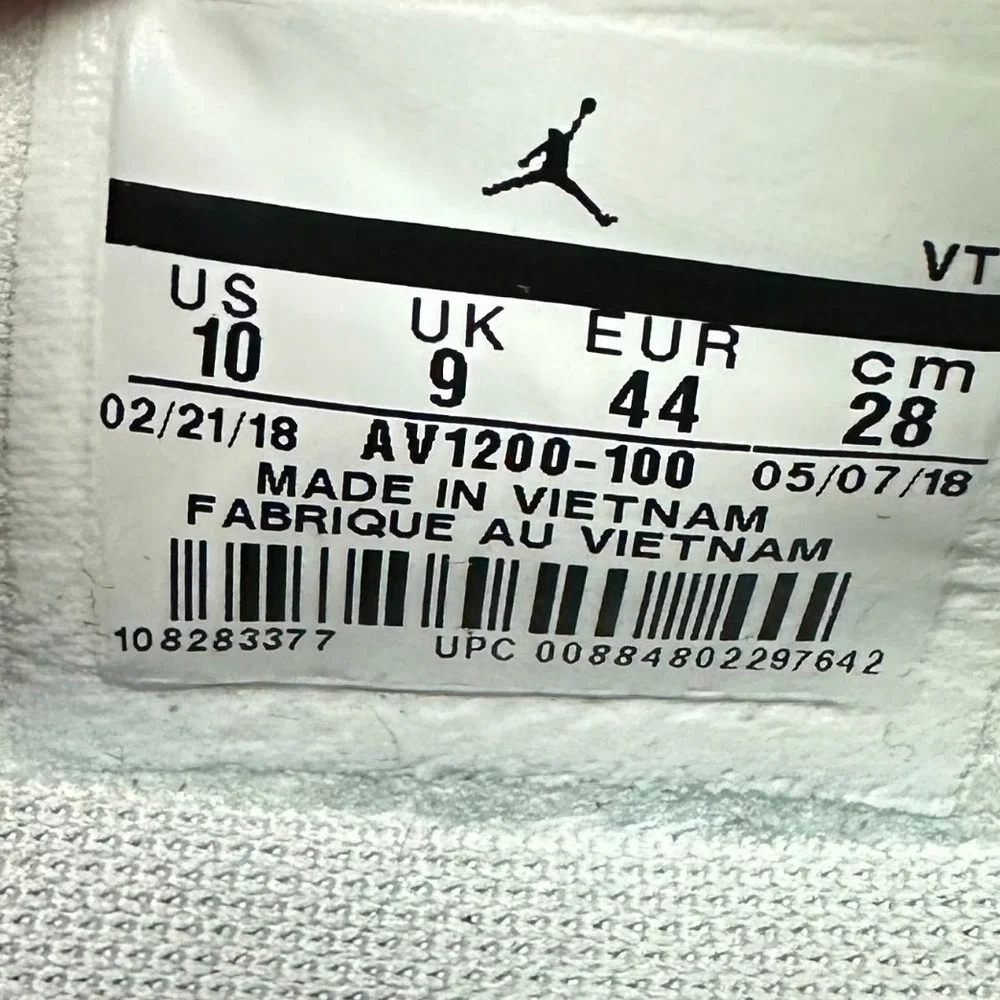 Nike Air Jordan 88 Racer Trainer White Cement Fire Red Shoes AV1200-100 Size 10
